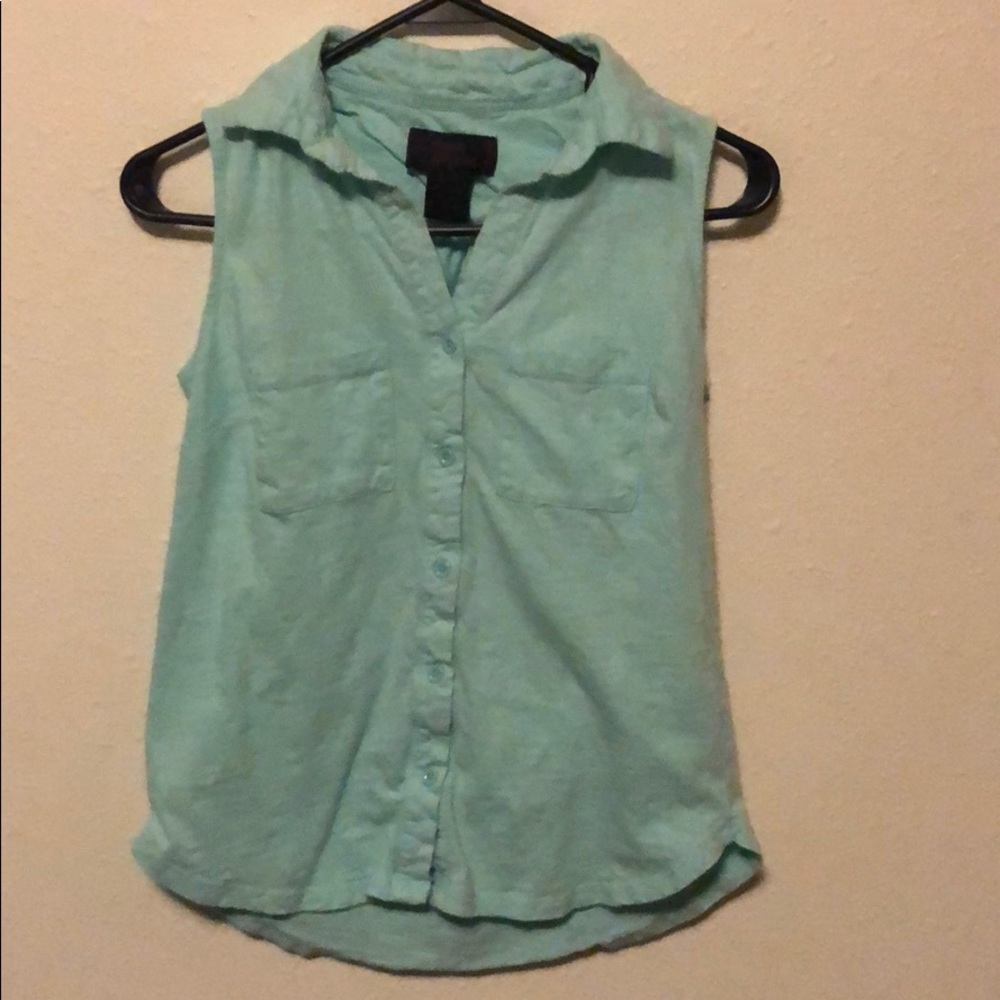 Cowgirl Legend Turquoise button up tank top